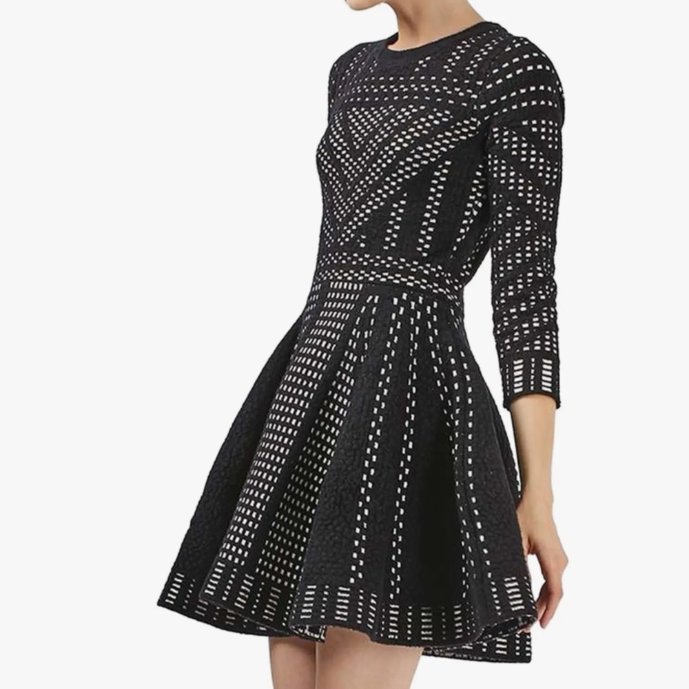 Topshop Geometric Fit & Flare Dress